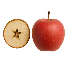 Red Apple and Dried Apple Slice