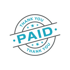 Paid Letter Rubber Stamp Vector Template