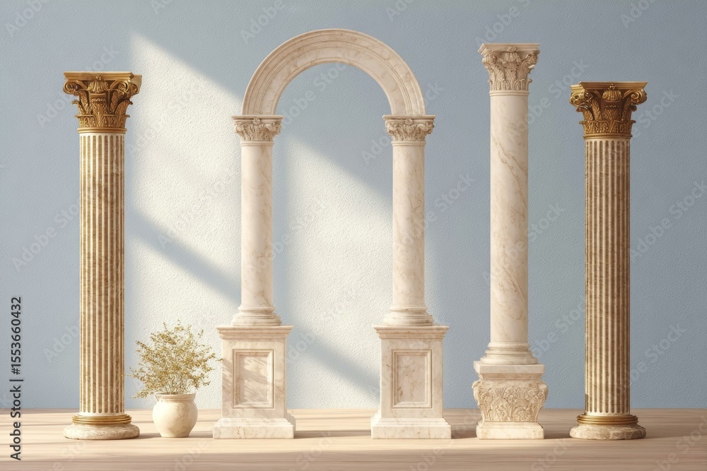Poster elegant classical columns and archway