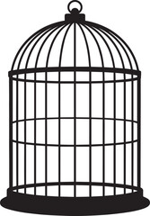 Birdcage Silhouette Vector Format – Decorative Black Wire Cage Artwork