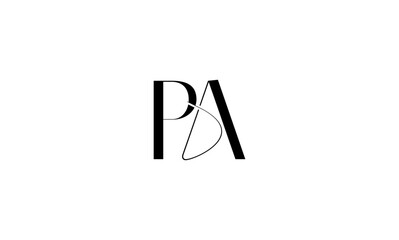 PA initial letters, monogram logo