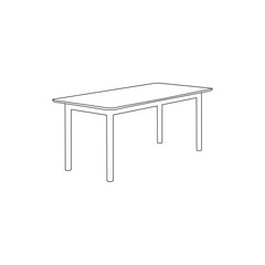Simple Line Drawing of a Rectangular Dining Table