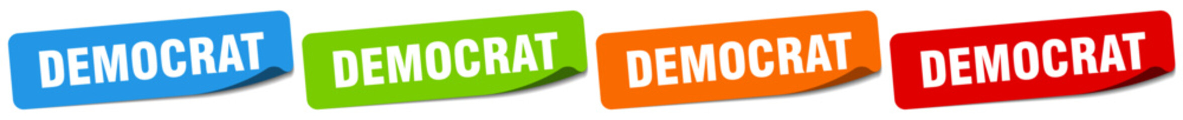 Fototapeta premium democrat sticker. democrat sticker set on white background