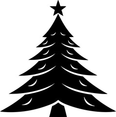 Christmas Tree Silhouette Vector Illustration 