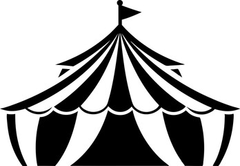 Circus Tent Silhouette Vector Illustration 