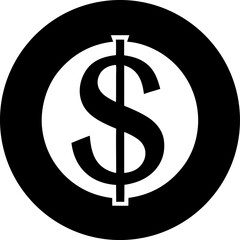 Obraz premium Dollar Coin Silhouette Vector Illustration 