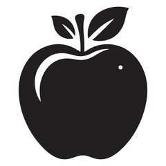 Minimal Black Apple Silhouette Vector