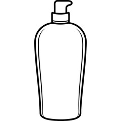 Clean Shampoo Bottle Outline Vector