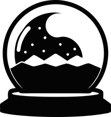 Snow Globe Silhouette Vector Illustration 