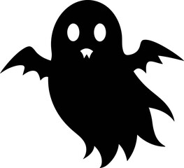 Spooky Ghost Silhouette Vector Illustration 