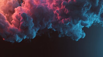 Fototapeta premium smoke clouds on dark background, gradient background, neon glow