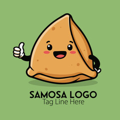 Thumbs Up Samosa Character Logo