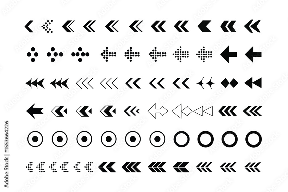 Poster arrows collection: a clean collection of graphic arrows, symbolizing direction and guidance, meticul