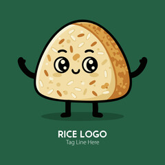 Adorable Samosa Character Rice Logo