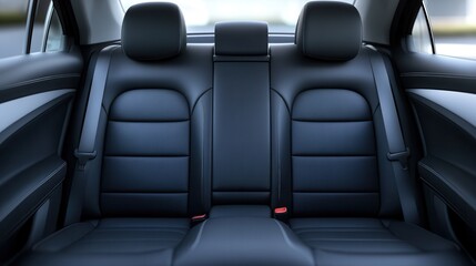 Luxurious black leather upholstery in modern car interior offers comfort and elegance for unforgettable journeys