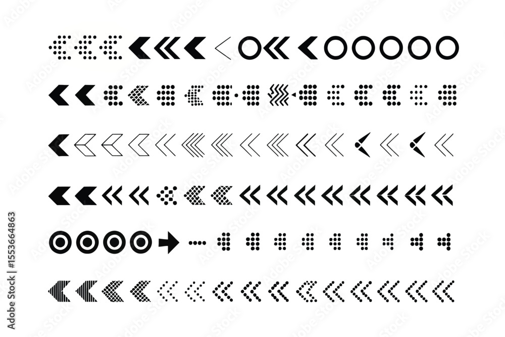 Poster arrows collection : a collection of arrow symbols arranged in a grid, showcasing a variety of styles