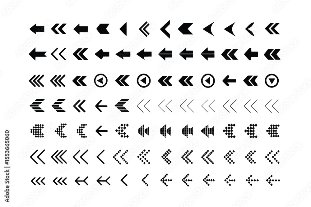 Poster arrow icons collection: a comprehensive set of various arrow icons, perfect for websites, apps, and 