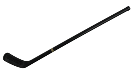 Black hockey stick isolated on transparent background