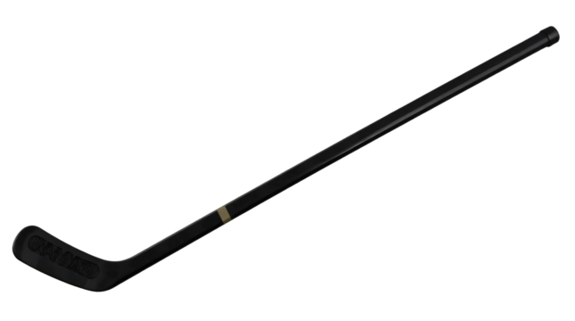 Black hockey stick isolated on transparent background - Powered by Adobe