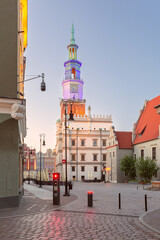 Obraz premium Old Town Hall at dawn in Poznan Poland