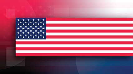 American flag with abstract background. 4th July design for the USA's independence. Flag design for Freedom of America