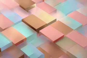 Obraz premium Abstract Geometric Shapes Composition in Pastel Colors