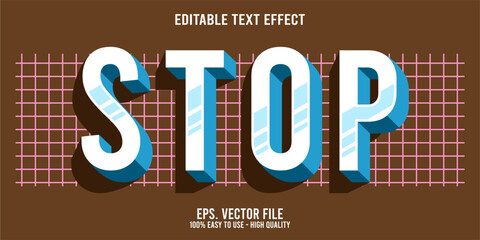 Editable text effect STOP word art typography illustration template style premium vector