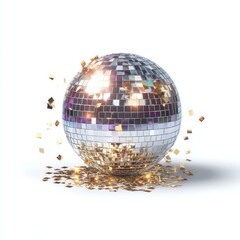 Obraz premium Disco Ball with Golden Confetti