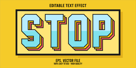 Editable text effect STOP word art typography illustration template style premium vector