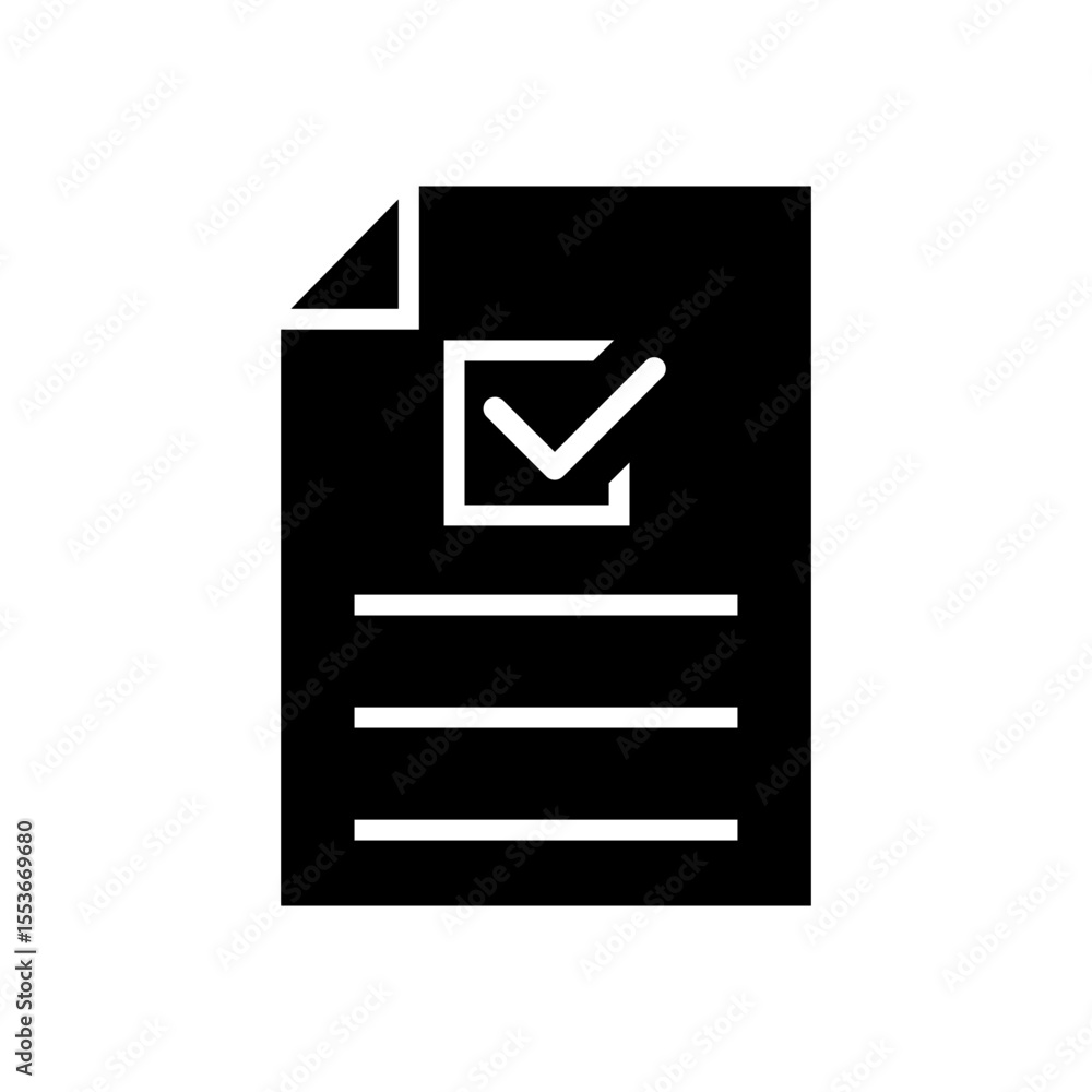 Poster check vector icon set. inspection illustration symbol. testing symbol. check list web icon.