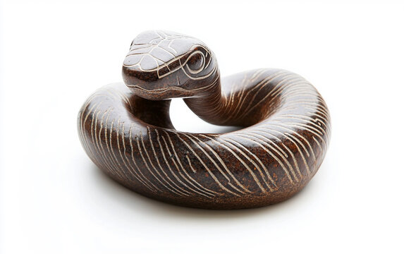 Unique handcrafted Korean pottery piece molded into an elegant snake form. Generative AI.