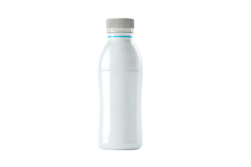Blank white plastic bottle isolated on black background.