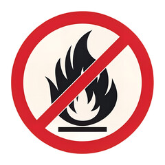 No Open Flame Fire Prohibition Sign