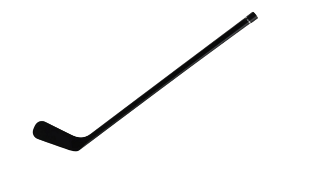 Black hockey stick isolated on transparent background