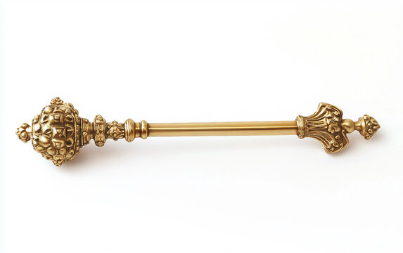 Beautifully crafted brass cross traditionally carried in Epiphany ceremonies. Generative AI.
