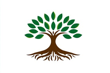Stylized illustration of a tree with roots.