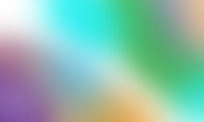 Abstract Colorful Gradient Background:  Vibrant Teal, Green, and Purple Hues. Grainy Effect, Noise Effect, Blur Effect. Isolated Transparent background