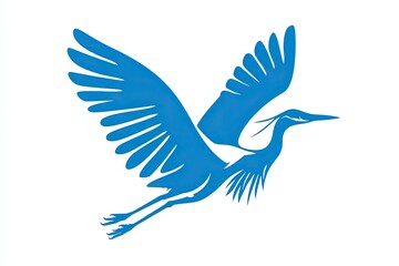 Fototapeta premium A stylized illustration of a heron in flight.