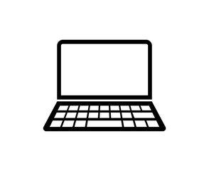 laptop or notebook vector icon isolated on white 