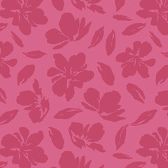 Flowers have organic shape with seamless background. Simple abstract floral pattern. Modern printing. Ideal for textile design, wallpaper, cards, posters and decoration.
