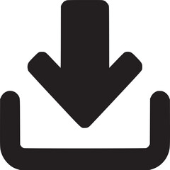 Download icon vector graphic illustration symbol sign black and white image for web design and mobile app silhouette