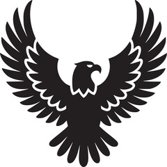 Obraz premium Eagle vector graphic design illustration black and white heraldic bird of prey wings spread emblem symbol silhouette