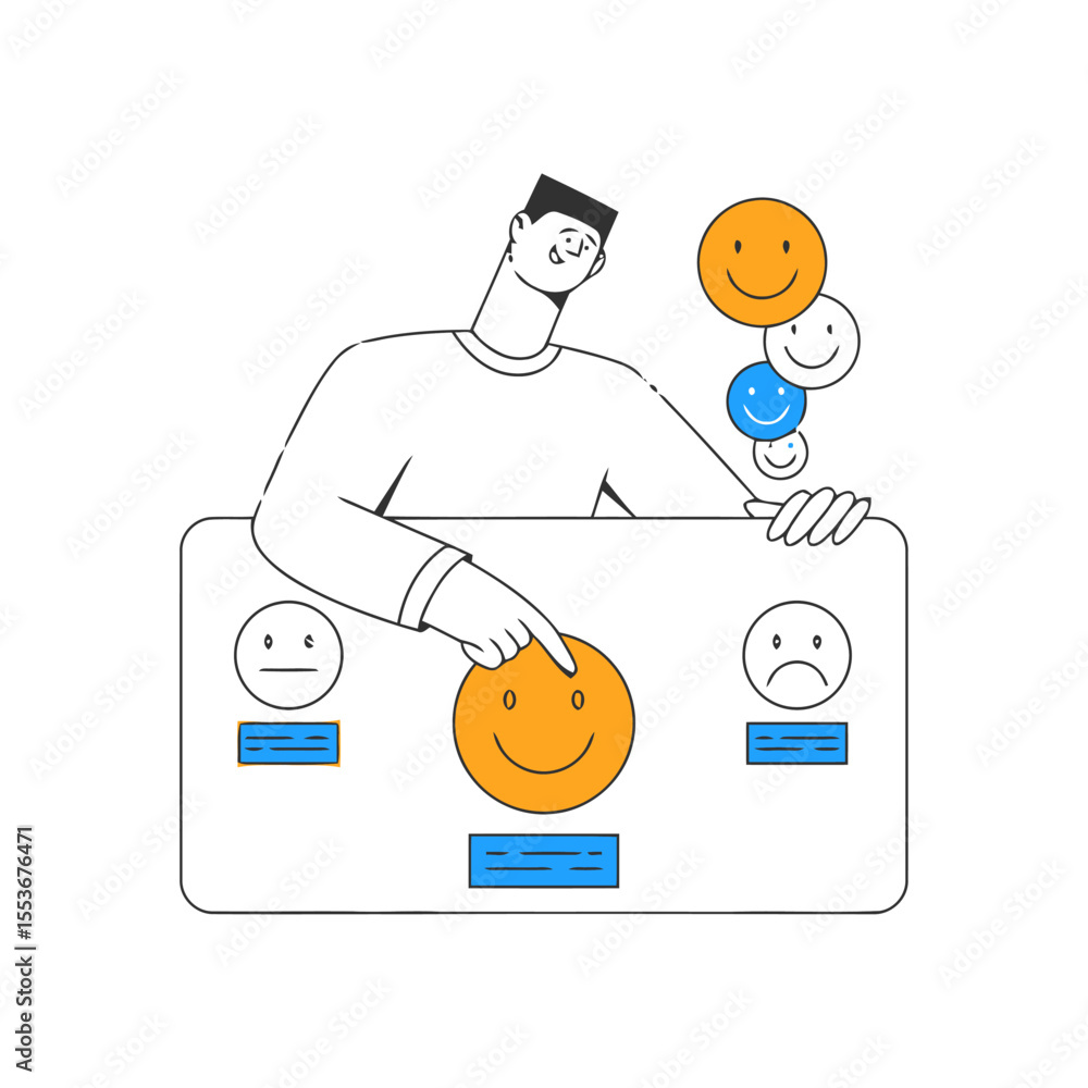 Poster feedback survey customer satisfaction rating experience review happy sad neutral emotion interface u