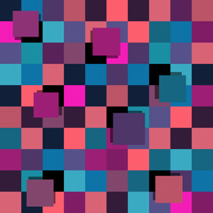 Colorful chess board. Chess board background. Chess board illustration. Chessboard pattern.