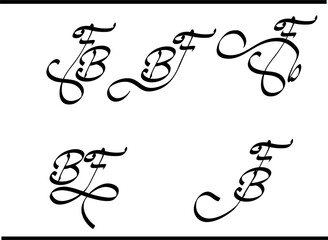 FB Calligraphy Logo – Elegant F and B Interlocked Monogram Emblem Design