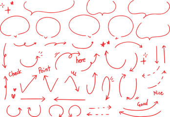 Line art sketch Hand drawn arrow decoration element icon set vector illustration	