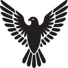Black eagle vector illustration soaring bird graphic design falcon hawk icon animal silhouette logo