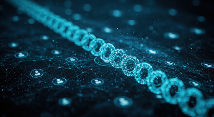 Dna strand network digital illustration