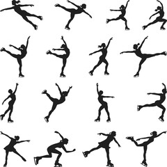 Figure Skater Silhouette, Figure Skating SVG, Figure Skating Sport Silhouette Template,