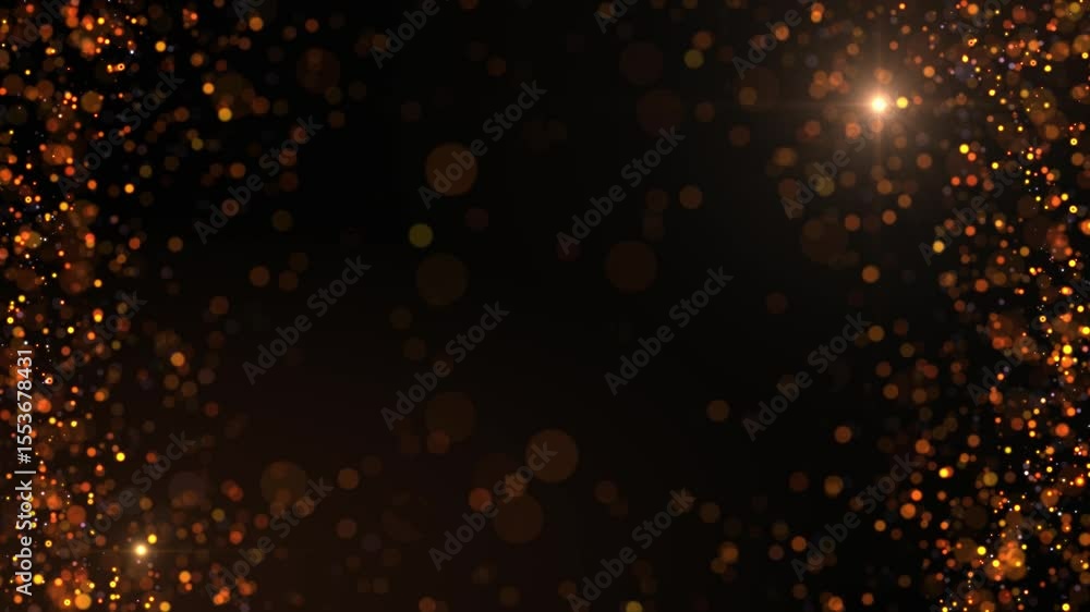 Aufkleber abstract golden particles animation concept for birthday and holiday celebration. dust particles bac